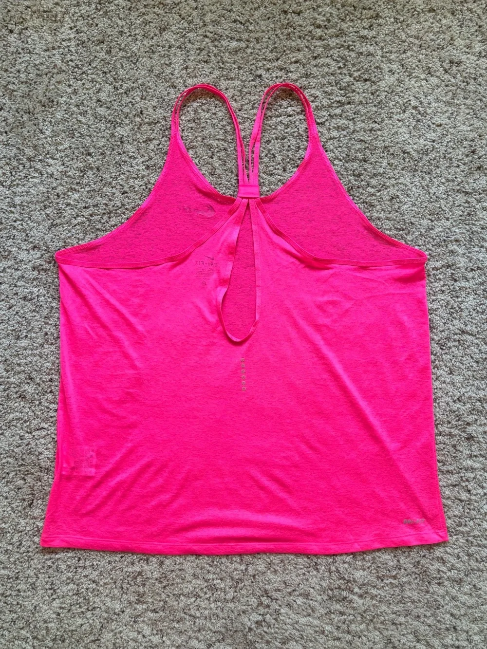 Nike Strappy Sheer Tank Top Women’s size L Neon Pink